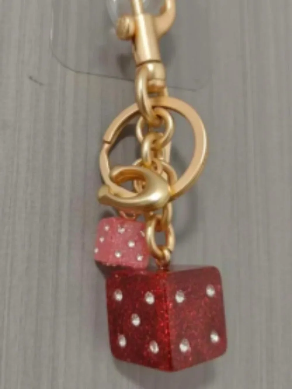 Coach Glitter Dice Bag Charm Keychain